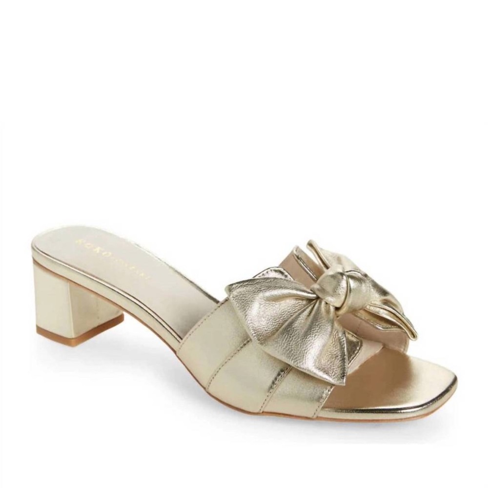 Koko + Palenki Sidney Metallic Gold Leather Sandal Size 8
